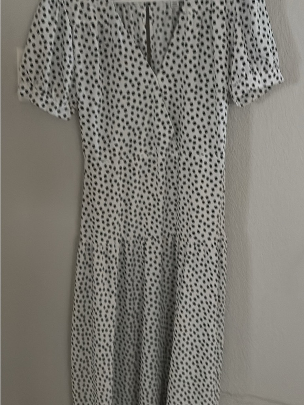 Topshop White Dress with Black Dot Print